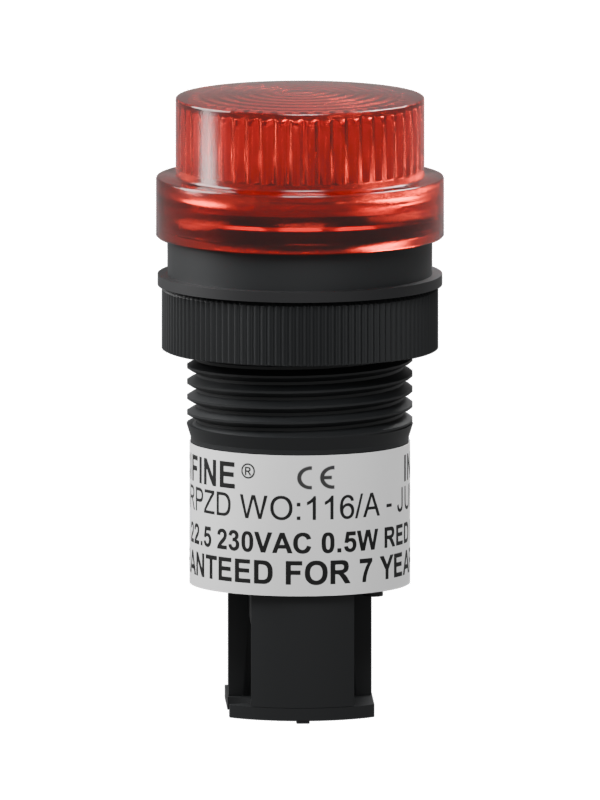 Precifine indication lamp, assembled with red lens